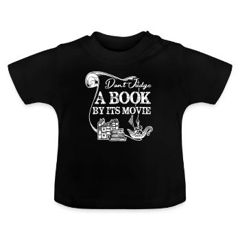 Boek Oordeel niet over een boek - Baby biologisch T-shirt met ronde hals - zwart - Voor