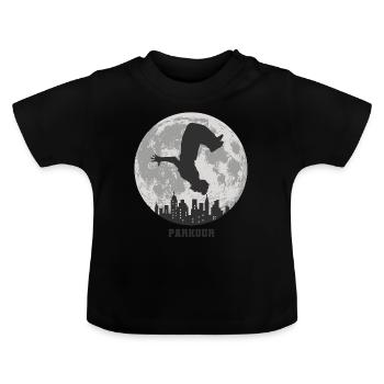 Parkour - Baby Bio-T-Shirt mit Rundhals - Schwarz - Vorne