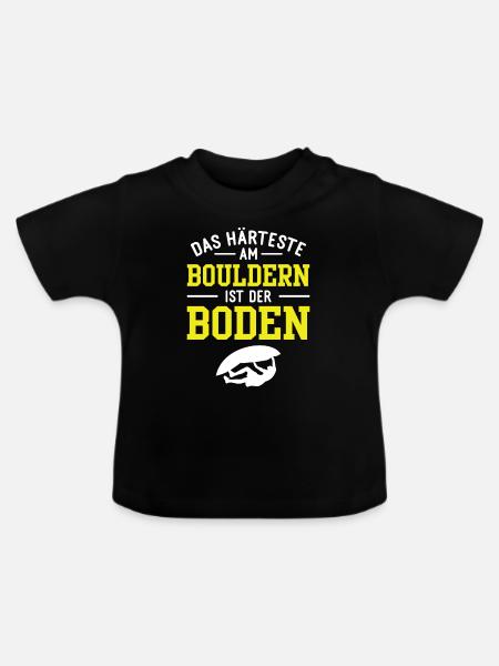 Bouldern Boulderer Felswandklettern - Baby Bio-T-Shirt mit Rundhals - Schwarz
