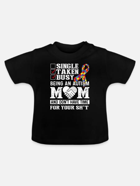 Autismus ist eine Autismus-Mutter - Baby Bio-T-Shirt mit Rundhals - Schwarz