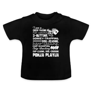 Poker Je suis un joueur de poker - T-shirt bio col rond Bébé - noir - Devant