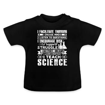 Naturwissenschaftslehrer Ich unterrichte Naturwissenschaften - Baby Bio-T-Shirt mit Rundhals - Schwarz - Vorne