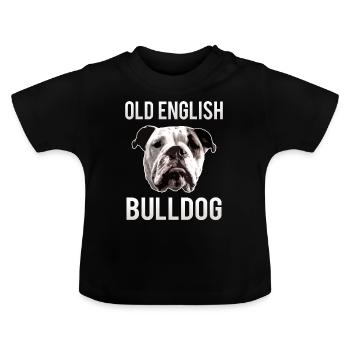 Aiden Old English Bulldog Bulldog cadeau - T-shirt bio col rond Bébé - noir - Devant