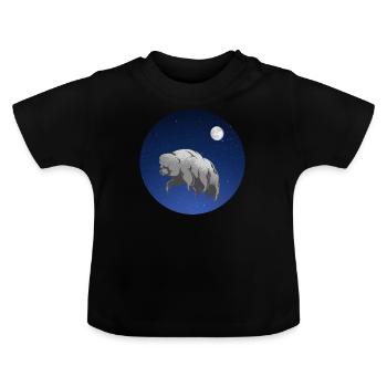Tardigrade water bear ecdysozoa space - Baby Organic T-Shirt with Round Neck - black - Front