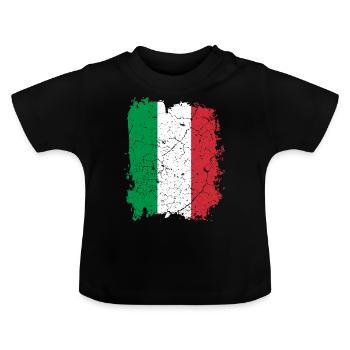 Drapeau Italie - T-shirt bio col rond Bébé - noir - Devant