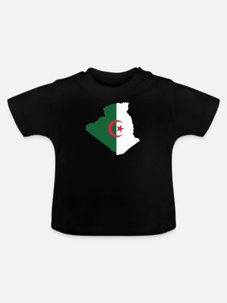 Algerien - Baby Bio-T-Shirt mit Rundhals - Schwarz