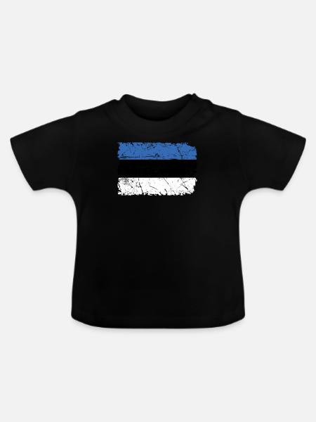 Estland - Baby Bio-T-Shirt mit Rundhals - Schwarz