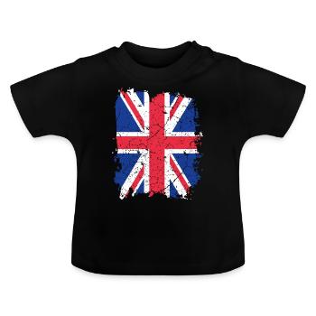 UK UK flag - T-shirt bio col rond Bébé - noir - Devant