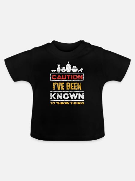 Töpfern Werfen - Baby Bio-T-Shirt mit Rundhals - Schwarz