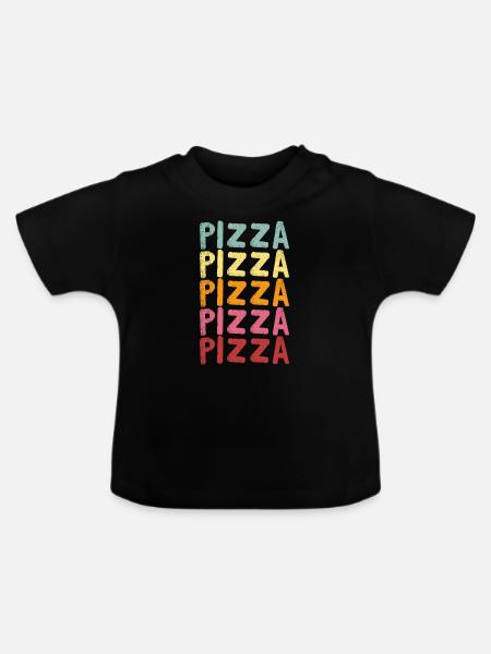 Pizza - Baby Bio-T-Shirt mit Rundhals - Schwarz