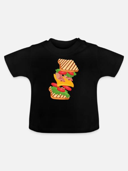 Sandwich - Baby Bio-T-Shirt mit Rundhals - Schwarz