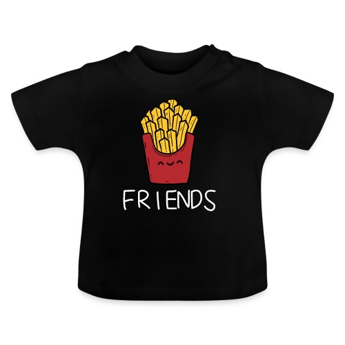 Burger und Pommes Best Friends Partnerlook - Baby Bio-T-Shirt mit Rundhals