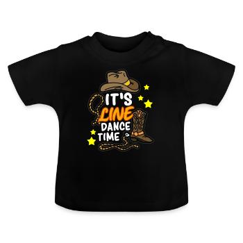 ITS LINE DANCE TIME Line dance line dance - Baby Organic T-Shirt with Round Neck - black - Front