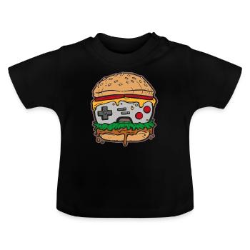 Manette de jeu Hambourg - T-shirt bio col rond Bébé - noir - Devant