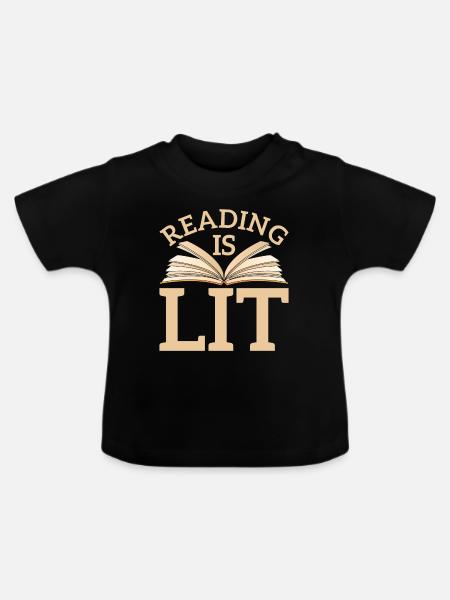 Buch Literatur - Baby Bio-T-Shirt mit Rundhals - Schwarz