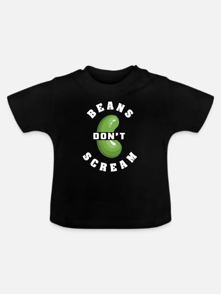 Beans don't scream - Baby Bio-T-Shirt mit Rundhals - Schwarz