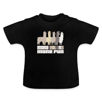 Alpaga Alpaka Alpaka Alpaka Alpaka - T-shirt bio col rond Bébé - noir - Devant
