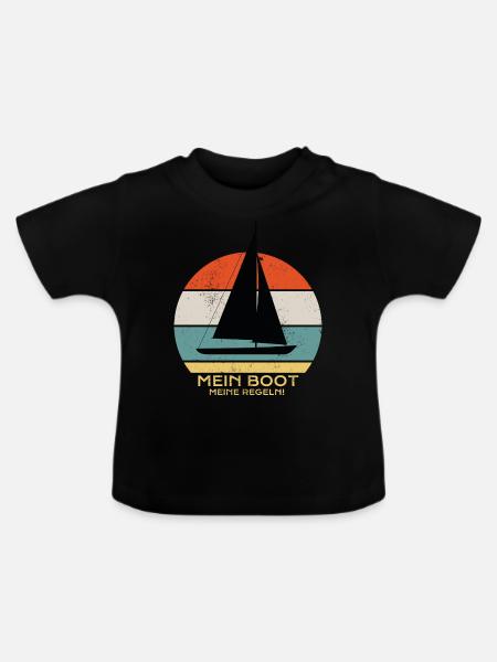 mein boot meine regeln - Baby Bio-T-Shirt mit Rundhals - Schwarz
