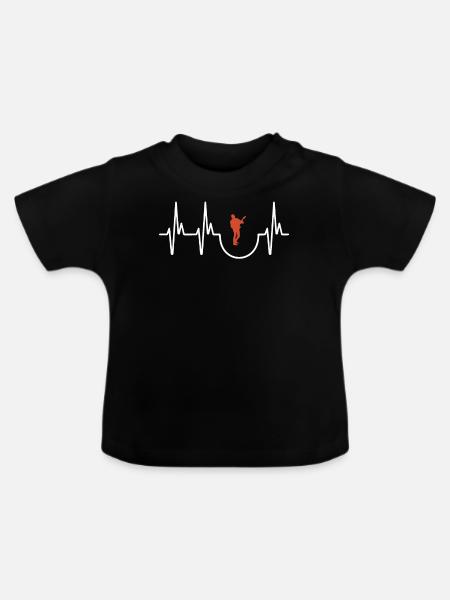 E-Guitar - Baby Bio-T-Shirt mit Rundhals - Schwarz