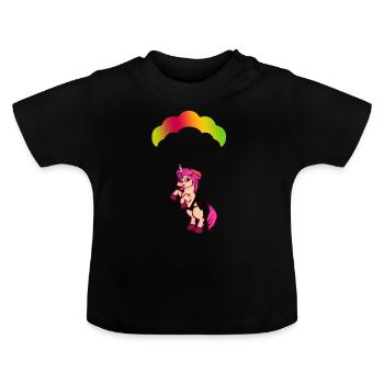 Gleitschirm fliegen - Baby Bio-T-Shirt mit Rundhals - Schwarz - Vorne