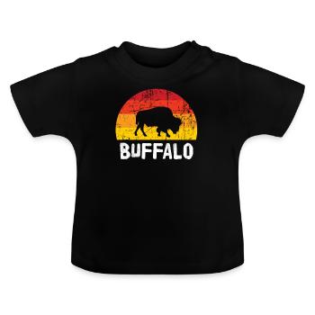 buffalo - Baby Organic T-Shirt with Round Neck - black - Front