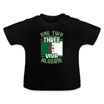 Algérie - T-shirt bio col rond Bébé - noir - Devant