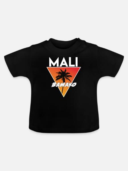 mali mit Hauptstadt - Baby Bio-T-Shirt mit Rundhals - Schwarz