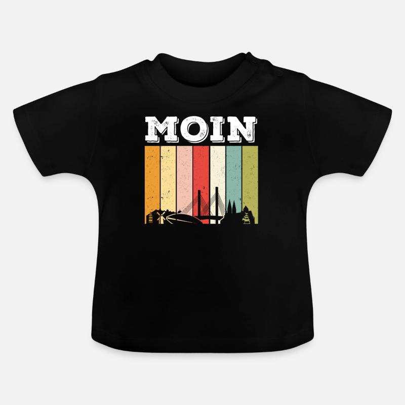 Skyline rétro de Moin Bremen - T-shirt bio col rond Bébé - noir