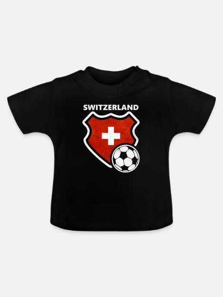 Schweiz - Baby Bio-T-Shirt mit Rundhals - Schwarz