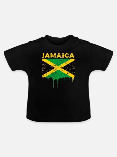 Jamaika Flagge - Baby Bio-T-Shirt mit Rundhals - Schwarz
