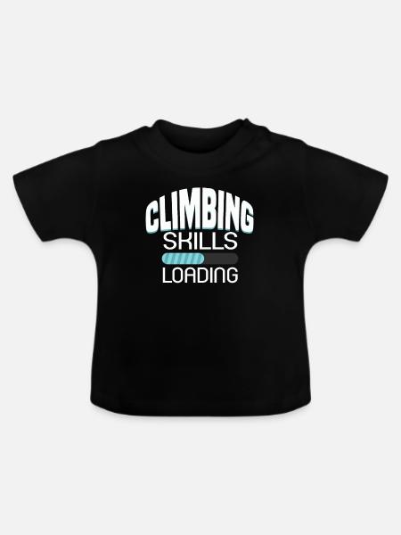 climbing skills loading - Baby Bio-T-Shirt mit Rundhals - Schwarz