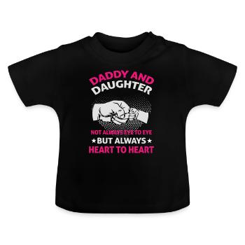 Father and daughter - Baby Organic T-Shirt with Round Neck - black - Front