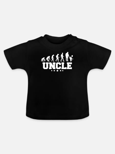 evolution of uncle - Baby Bio-T-Shirt mit Rundhals - Schwarz