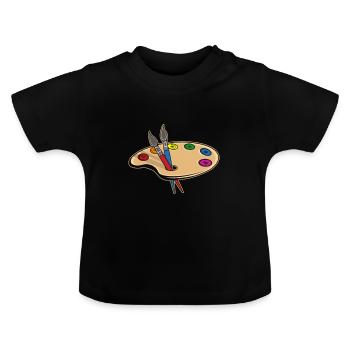 Farbpalette Künstler oder Maler Geschenk - Baby Bio-T-Shirt mit Rundhals - Schwarz - Vorne