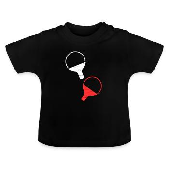 tennis de table - T-shirt bio col rond Bébé - noir - Devant