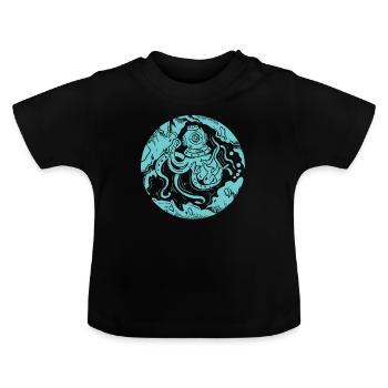 Diver Octopus Octopus Deep Sea - Baby Organic T-Shirt with Round Neck - black - Front