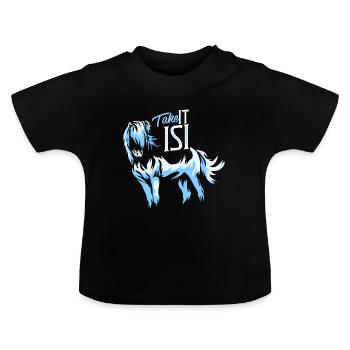 Islandpferd - Baby Bio-T-Shirt mit Rundhals - Schwarz - Vorne
