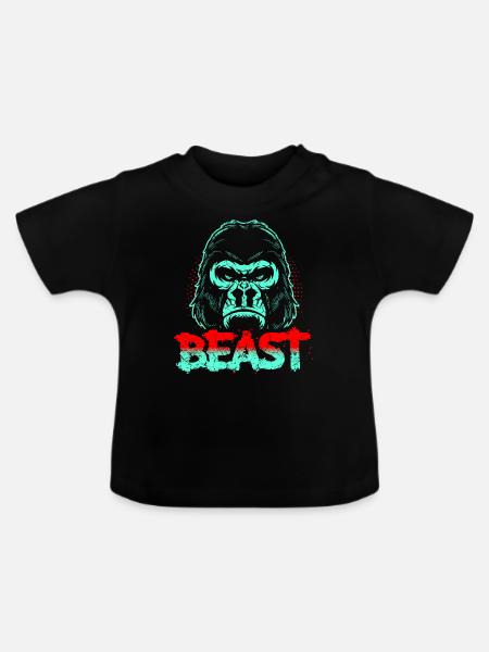 Gorilla Gym Beast - Baby Bio-T-Shirt mit Rundhals - Schwarz