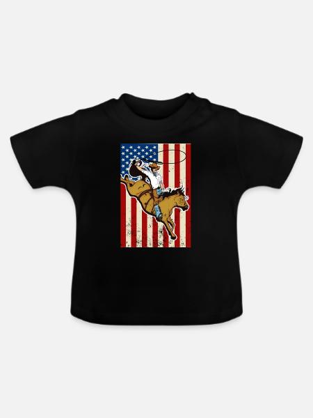 Westernreiten - Baby Bio-T-Shirt mit Rundhals - Schwarz