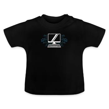 computer - Baby Organic T-Shirt with Round Neck - black - Front