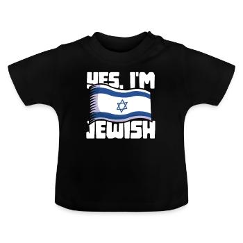 Oui, je suis juif - juif - T-shirt bio col rond Bébé - noir - Devant
