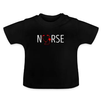 Krankenschwester Krankenpfleger - Baby Bio-T-Shirt mit Rundhals - Schwarz - Vorne