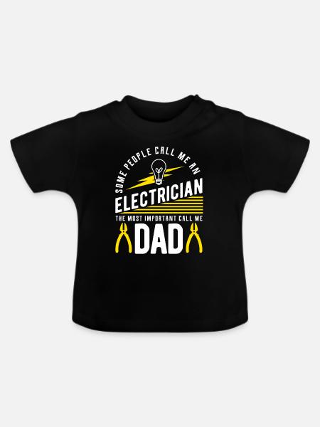 Elektriker Elektrikerin - Baby Bio-T-Shirt mit Rundhals - Schwarz