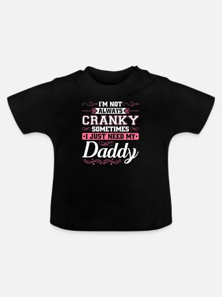 Papas Mädchenhemd - Økologisk T-shirt til baby, rund hals - sort