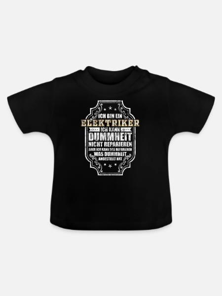 Elektriker Strom Spannung - Baby Bio-T-Shirt mit Rundhals - Schwarz