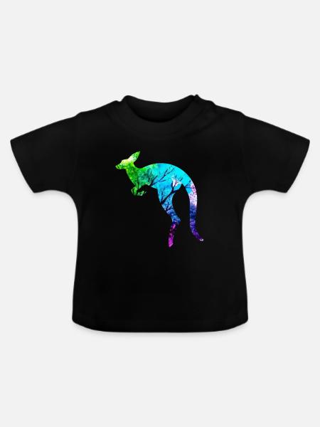 Känguru - Baby Bio-T-Shirt mit Rundhals - Schwarz