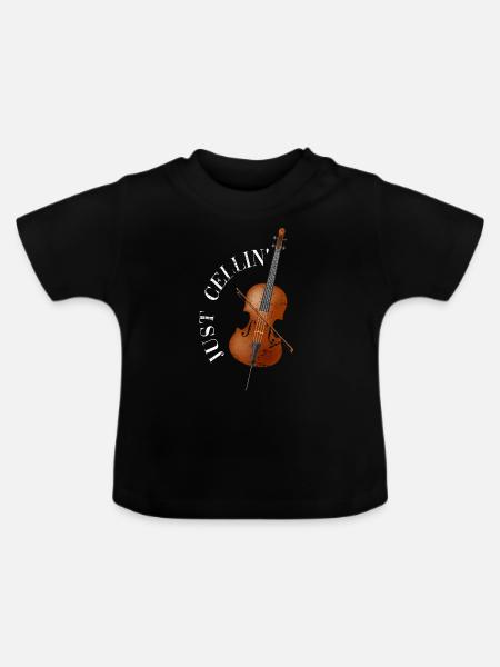 Cello Cellospieler - Baby Bio-T-Shirt mit Rundhals - Schwarz
