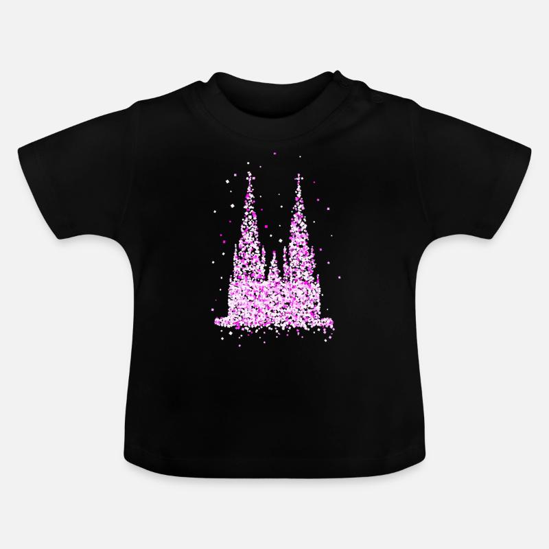 Kölner Dom - Baby Bio-T-Shirt mit Rundhals - Schwarz