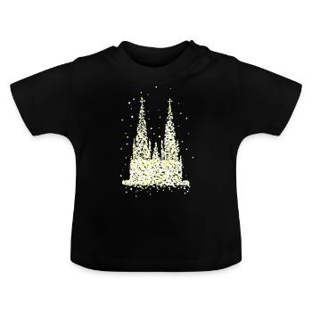 Cathédrale de Cologne - T-shirt bio col rond Bébé - noir - Devant