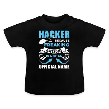 Hacker Super Hacker - Baby Bio-T-Shirt mit Rundhals - Schwarz - Vorne
